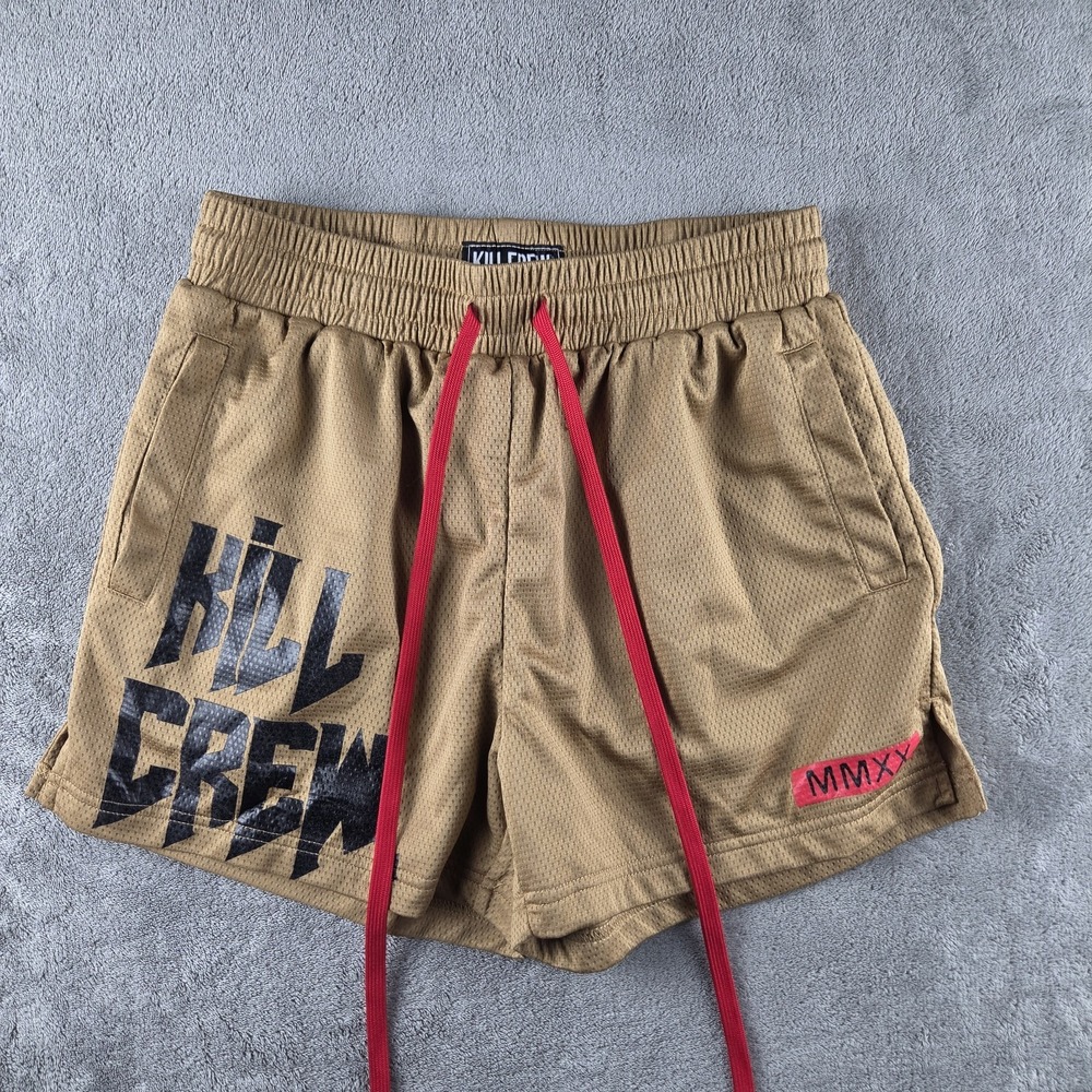 Kill Crew Muay Thai Mesh Shorts Mens Medium Brown Mesh Gym Training MMXX